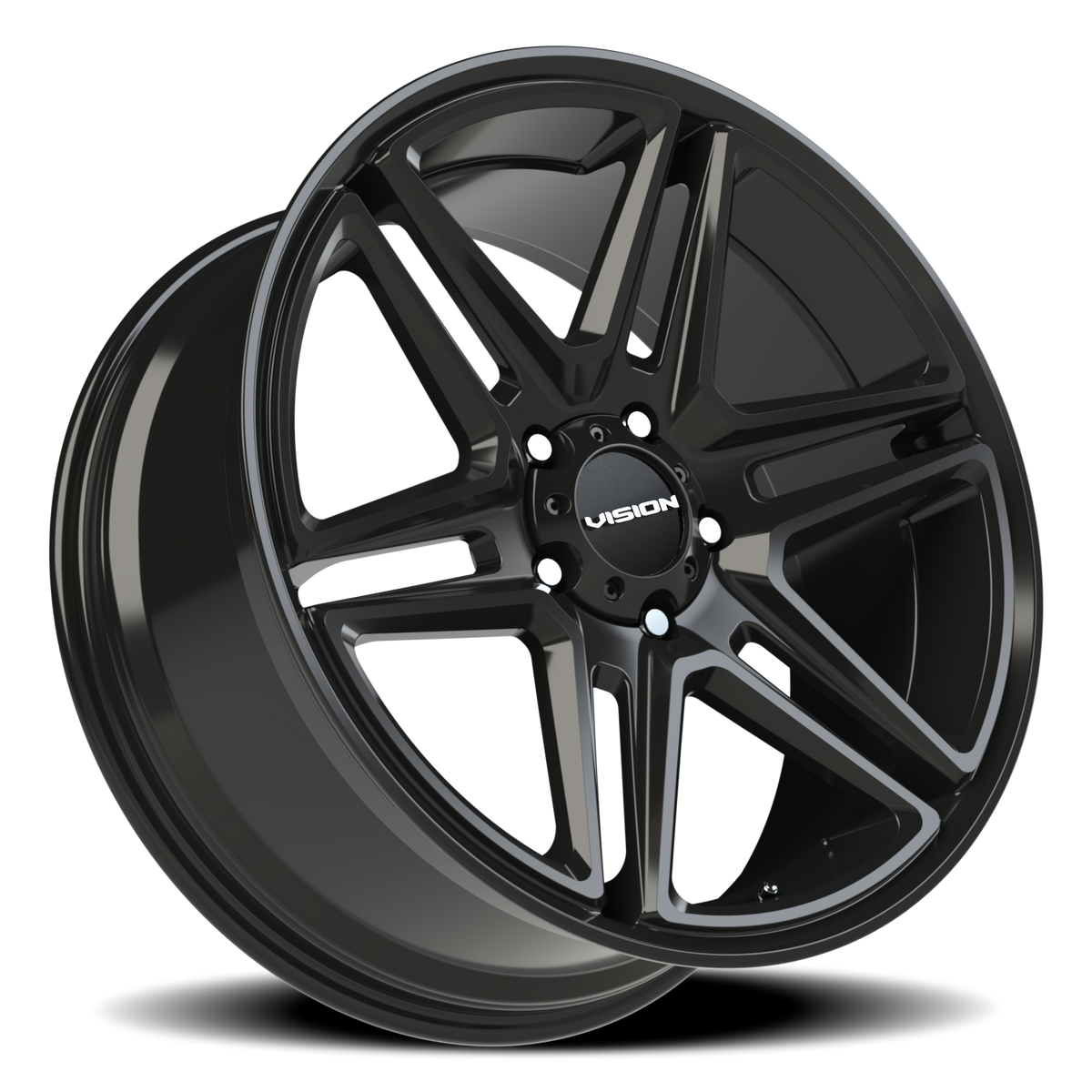 Vision Wheel 476 Gloss Black 22x9.5 +8 5x139.7mm 77.8mm - Wheelwiz