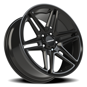 Vision Wheel 476 Gloss Black 22x9.5 +8 5x139.7mm 77.8mm - Wheelwiz