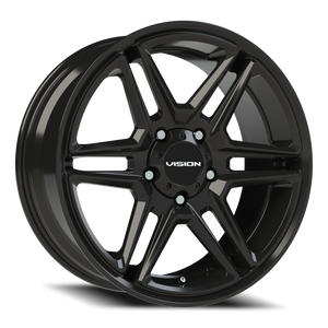 Vision Wheel 476 Gloss Black 20x9 +15 5x139.7mm 77.8mm - Wheelwiz