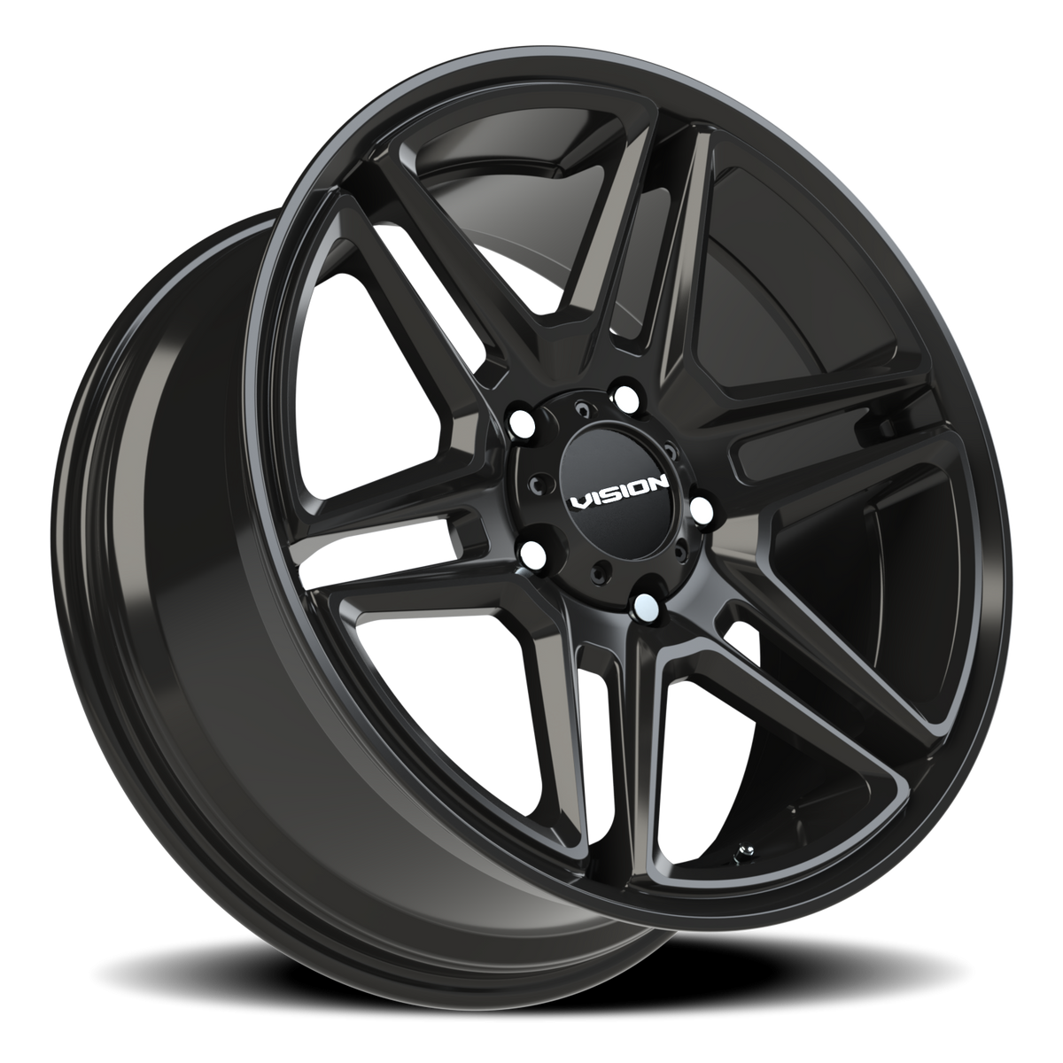 Vision Wheel 476 Gloss Black 20x9 +15 5x139.7mm 77.8mm - Wheelwiz