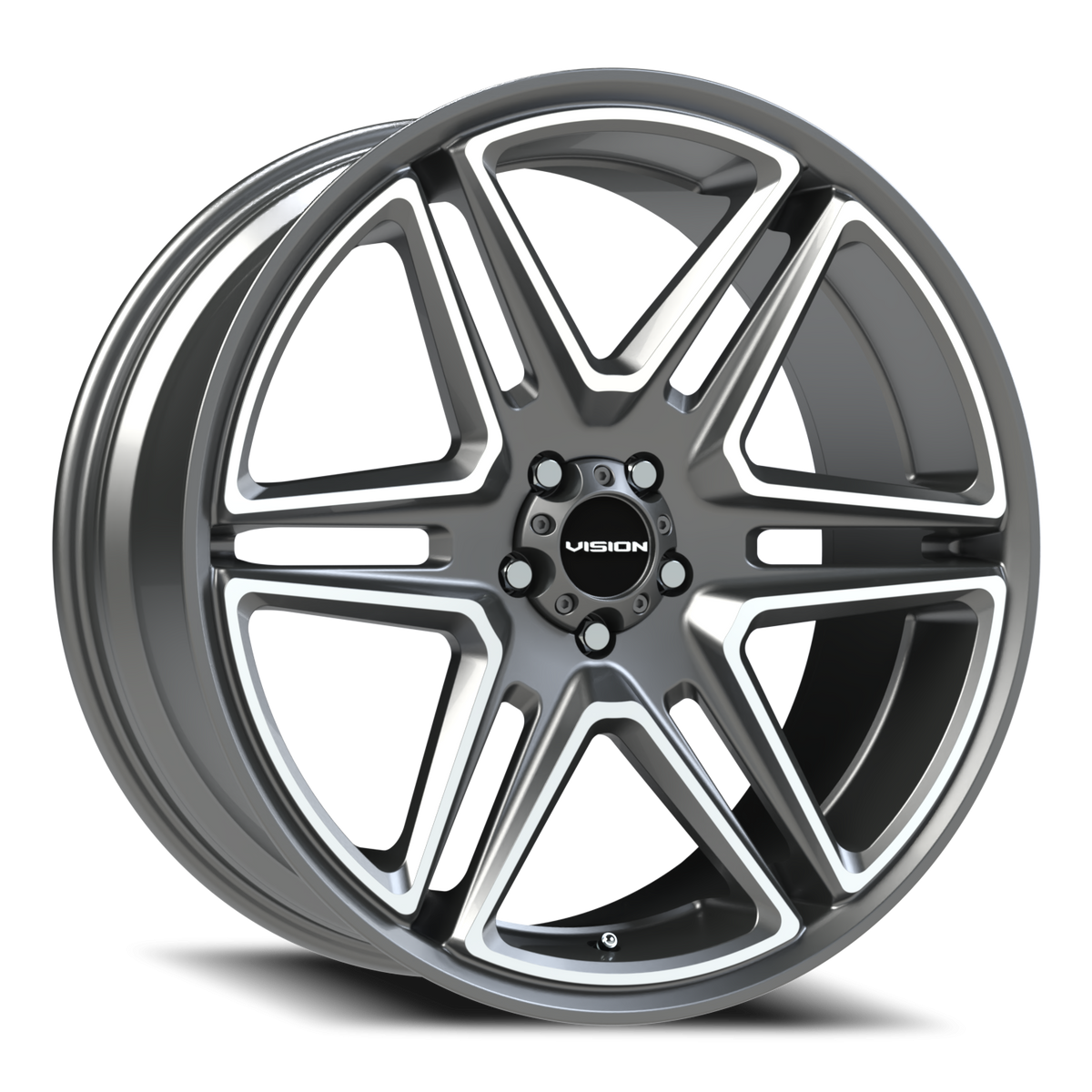 Vision Wheel 476 Gunmetal Machined Face 22x9.5 +8 5x115mm 74.1mm - Wheelwiz