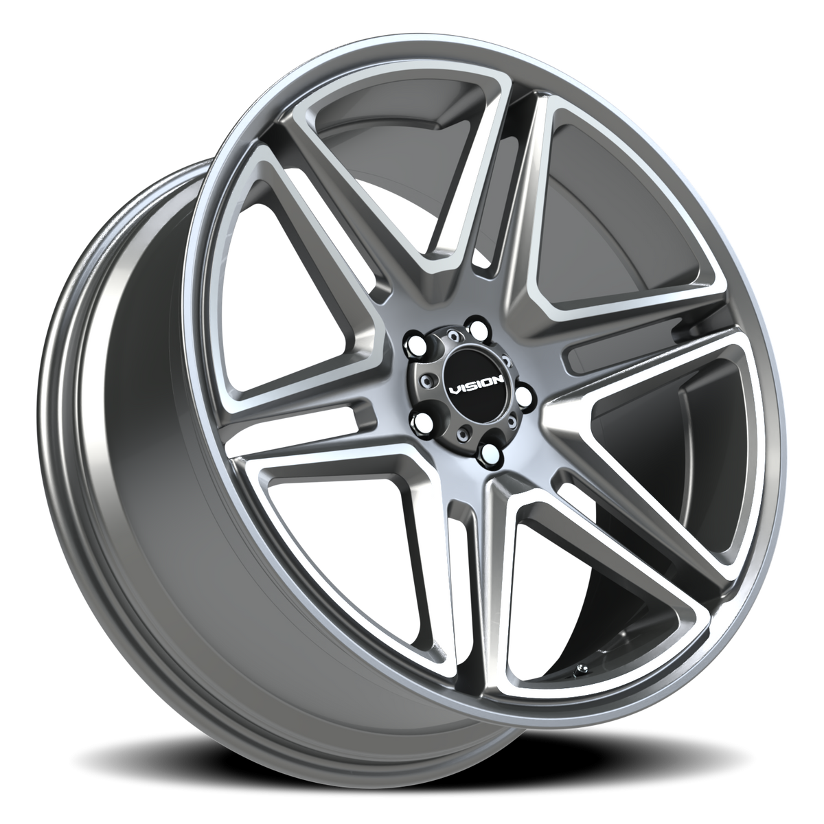 Vision Wheel 476 Gunmetal Machined Face 22x9.5 +8 5x115mm 74.1mm - Wheelwiz