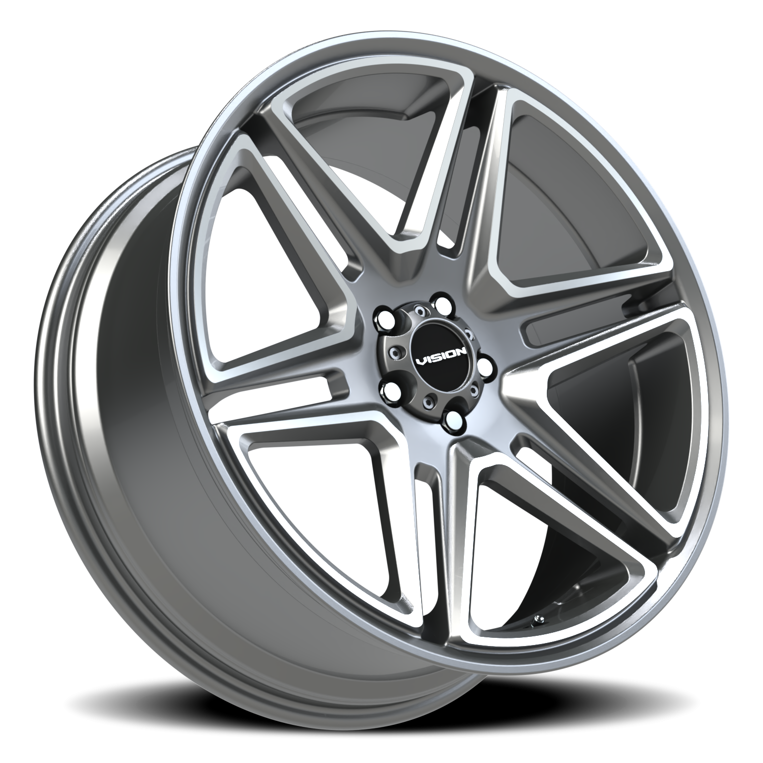 Vision Wheel 476 Gunmetal Machined Face 22x9.5 +8 5x115mm 74.1mm - Wheelwiz