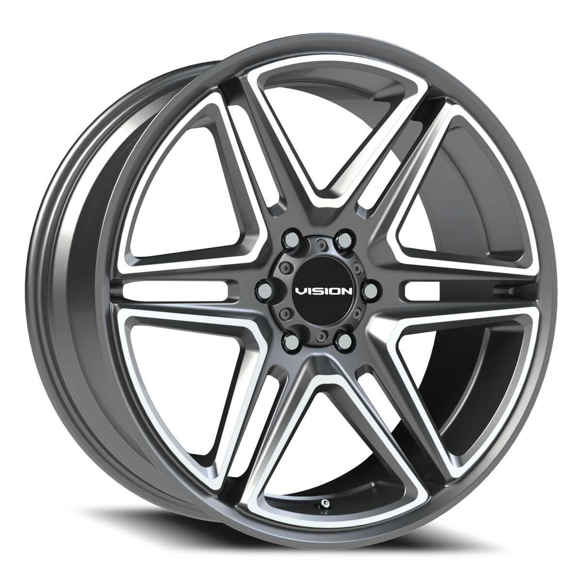 Vision Wheel 476 Gunmetal Machined Face 22x9.5 +30 6x135mm 87.1mm - Wheelwiz