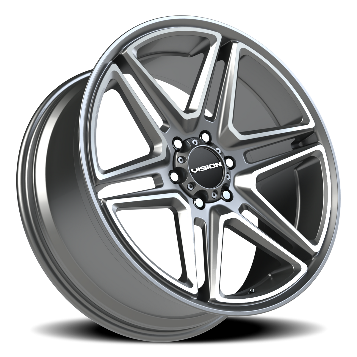 Vision Wheel 476 Gunmetal Machined Face 22x9.5 +15 6x139.7mm 78.1mm - Wheelwiz