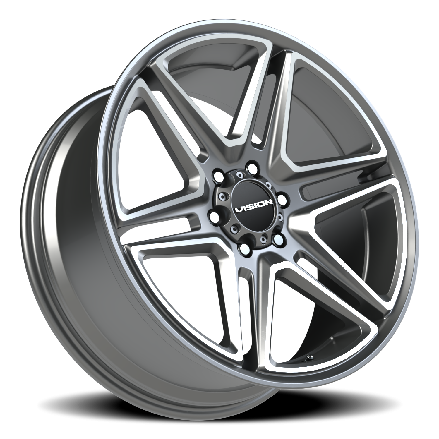 Vision Wheel 476 Gunmetal Machined Face 22x9.5 +15 6x139.7mm 78.1mm - Wheelwiz
