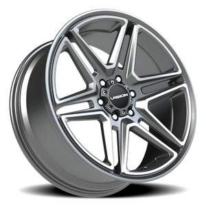 Vision Wheel 476 Gunmetal Machined Face 22x9.5 +15 6x139.7mm 78.1mm - Wheelwiz