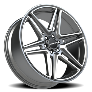 Vision Wheel 476 Gunmetal Machined Face 24x9.5 +30 6x139.7mm 78.1mm - Wheelwiz