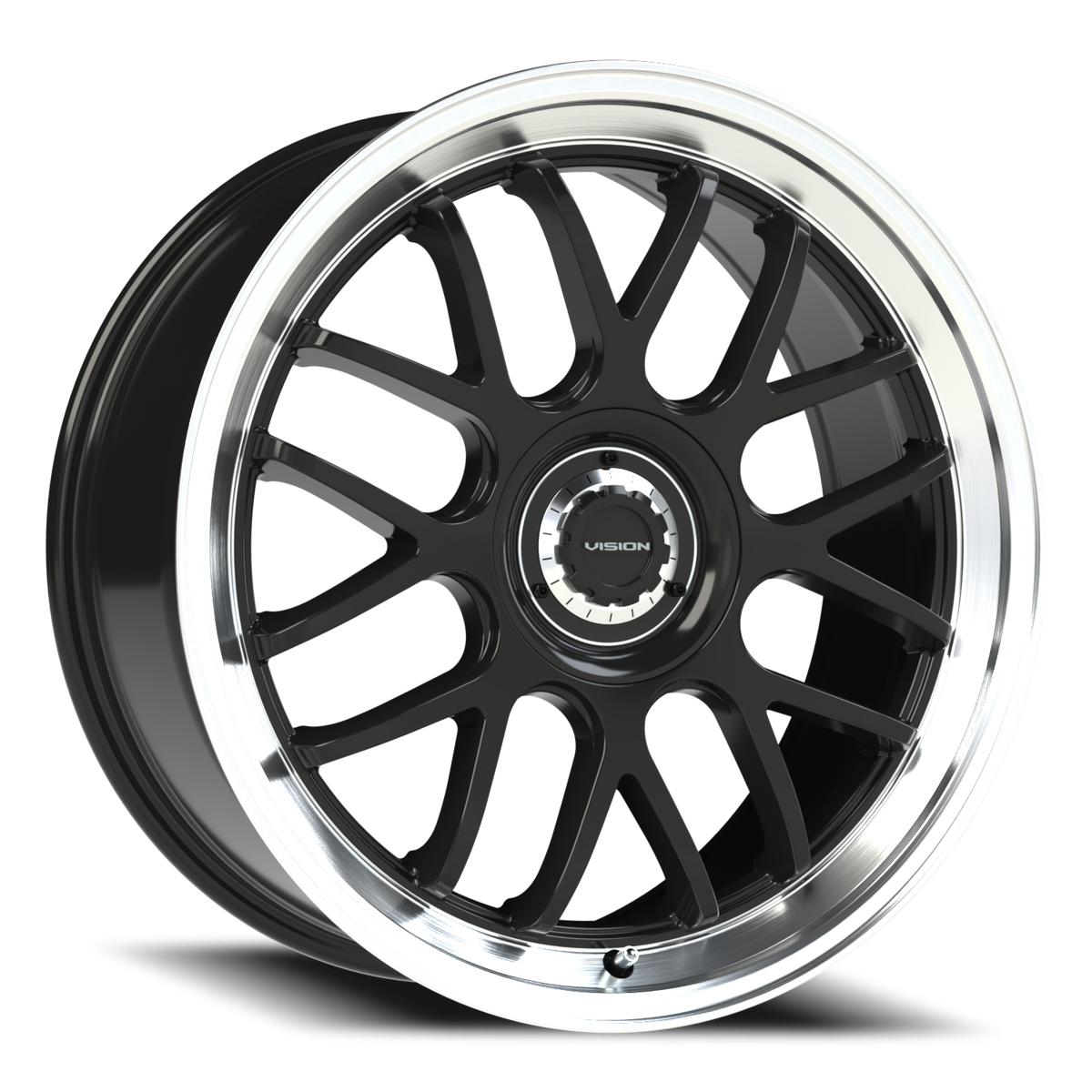 Vision Wheel 478 Gloss Black Brushed Lip 20x8.5 +35 5x100mm 73.1mm - Wheelwiz