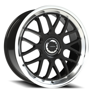 Vision Wheel 478 Gloss Black Brushed Lip 20x8.5 +35 5x100mm 73.1mm - Wheelwiz