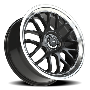 Vision Wheel 478 Gloss Black Brushed Lip 20x8.5 +35 5x100mm 73.1mm - Wheelwiz