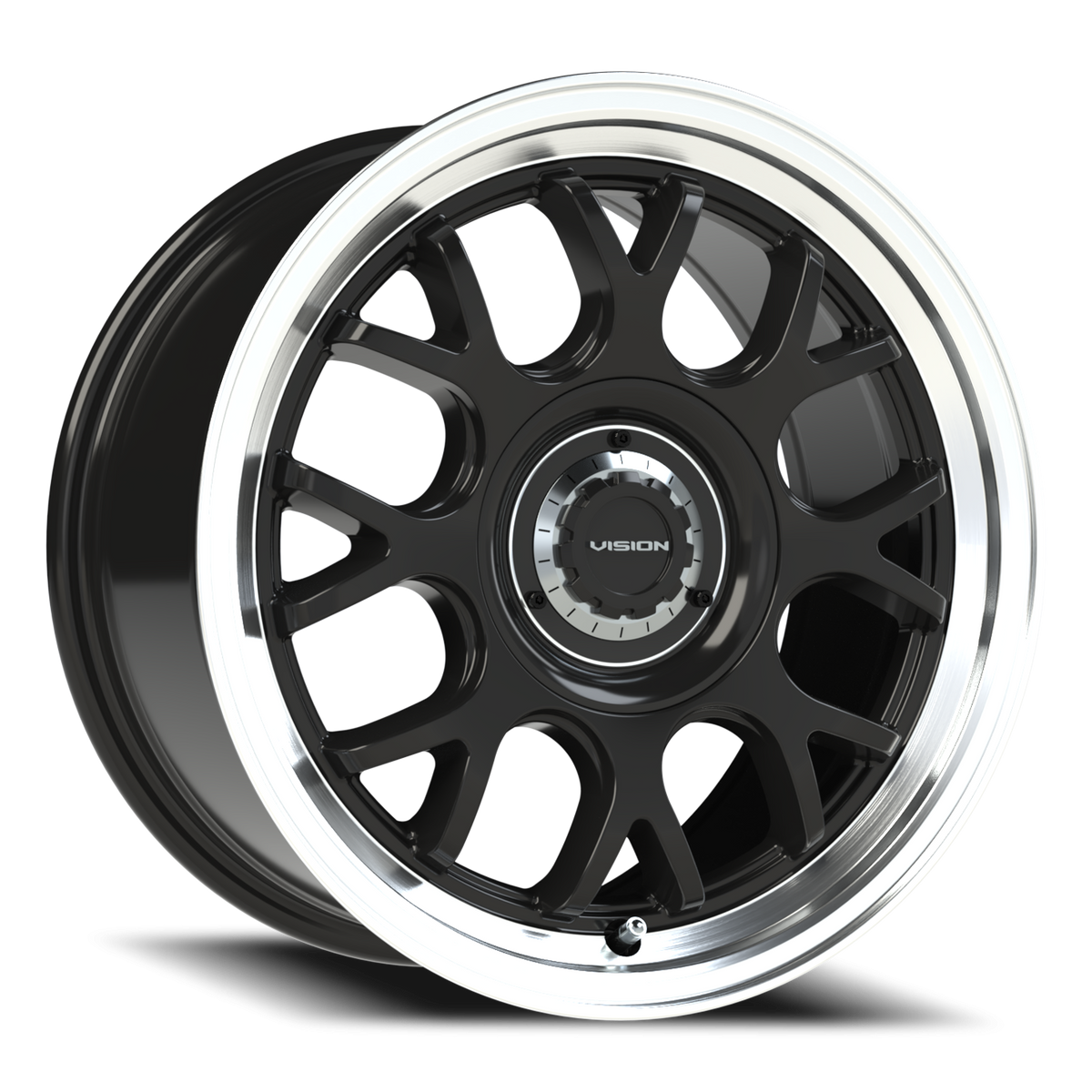 Vision Wheel 478 Gloss Black Brushed Lip 16x8 +38 5x100mm 73.1mm - Wheelwiz