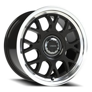 Vision Wheel 478 Gloss Black Brushed Lip 16x8 +38 5x108mm 73.1mm - Wheelwiz