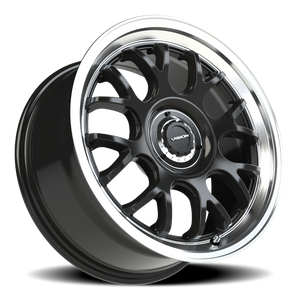 Vision Wheel 478 Gloss Black Brushed Lip 17x8 +38 5x114.3mm 73.1mm - Wheelwiz