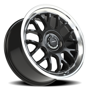 Vision Wheel 478 Gloss Black Brushed Lip 18x8.5 +35 5x100mm 73.1mm - Wheelwiz
