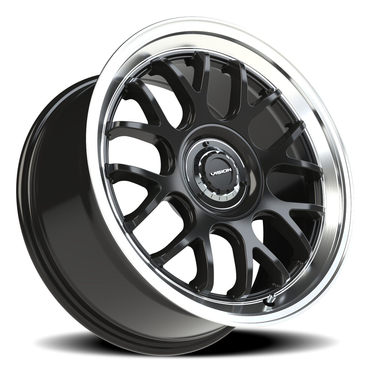 Vision Wheel 478 Gloss Black Brushed Lip 18x8.5 +35 5x108mm 73.1mm - Wheelwiz