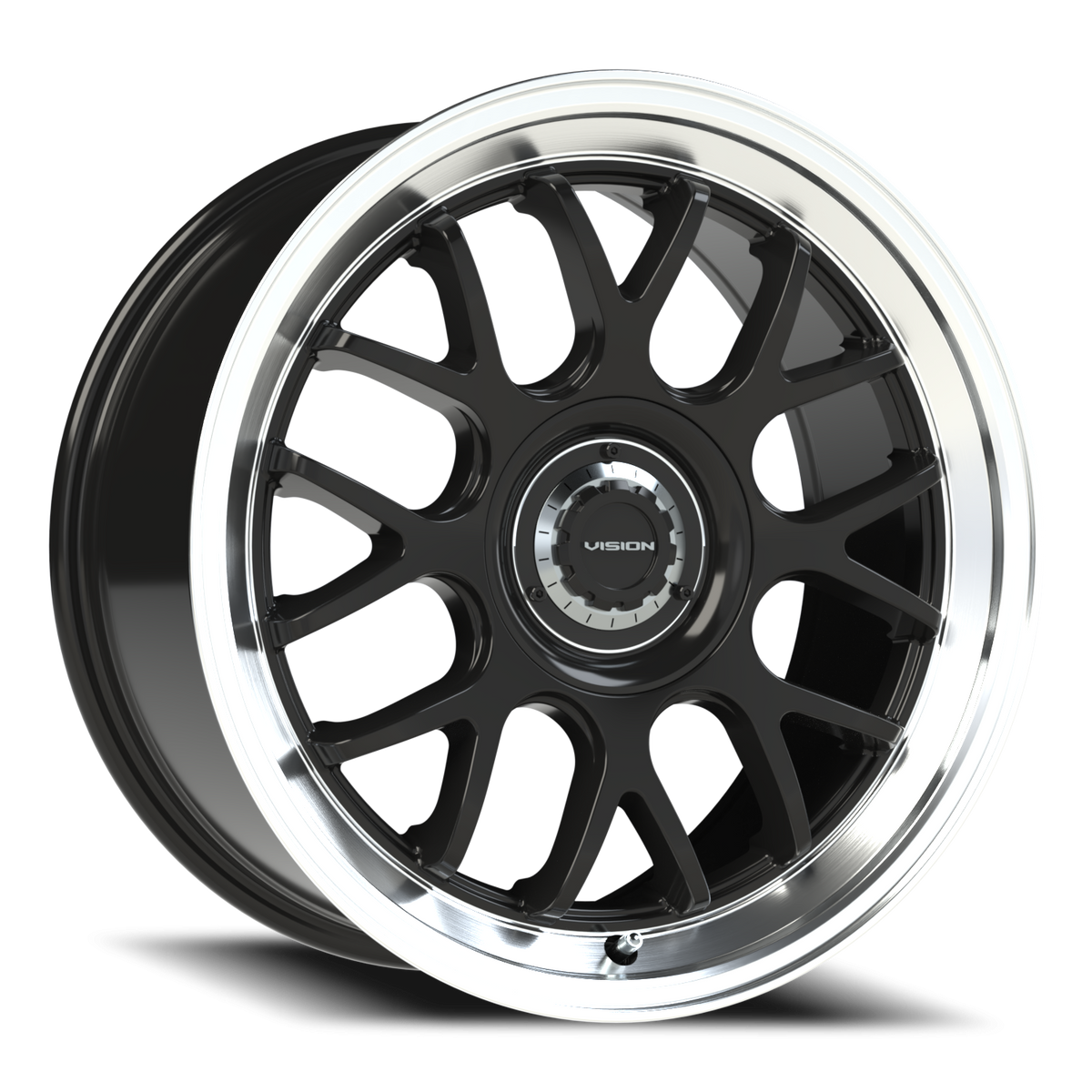 Vision Wheel 478 Gloss Black Brushed Lip 18x8.5 +35 5x114.3mm 73.1mm - Wheelwiz