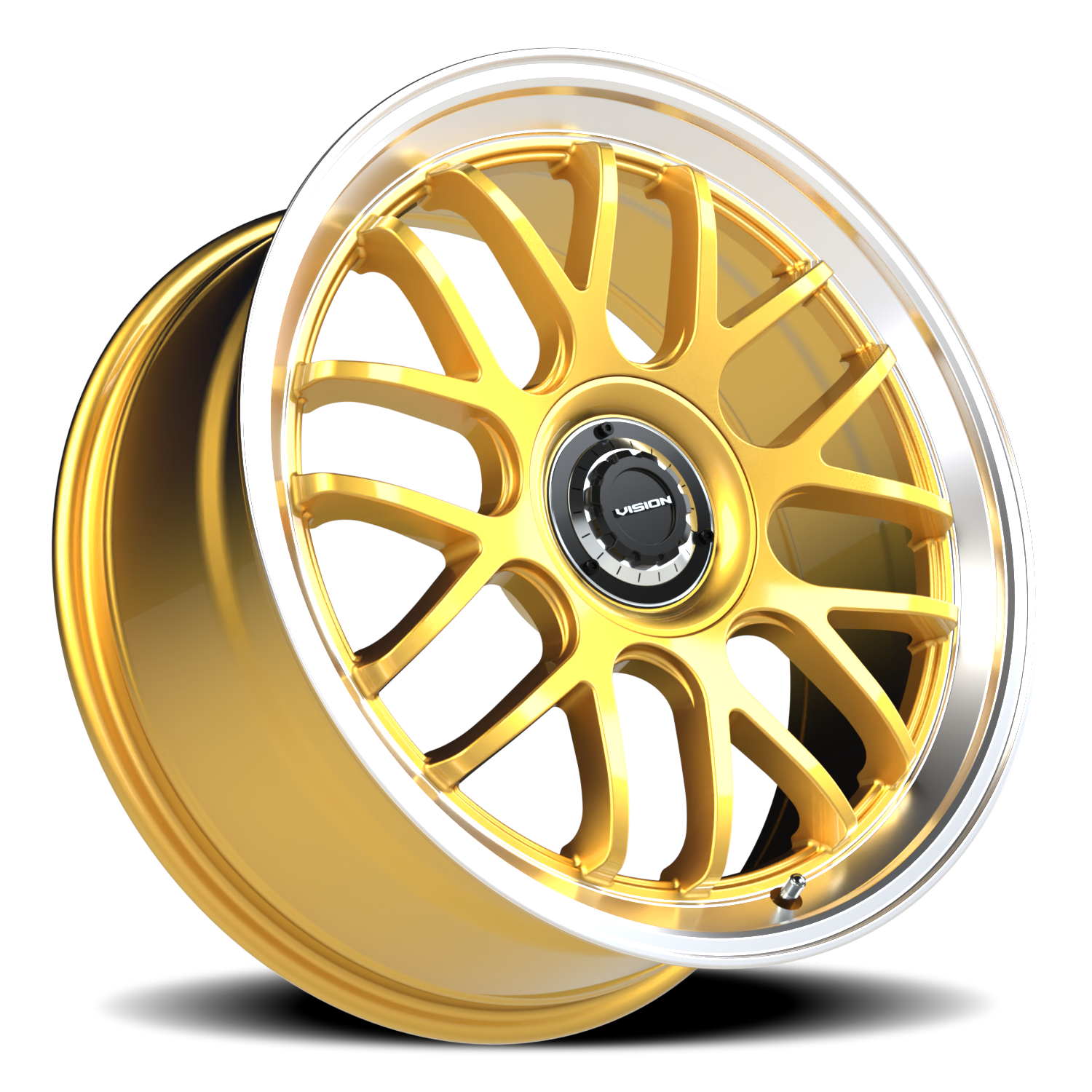 Vision Wheel 478 Gold Machined Lip 20x8.5 +35 5x112mm 72.6mm - Wheelwiz