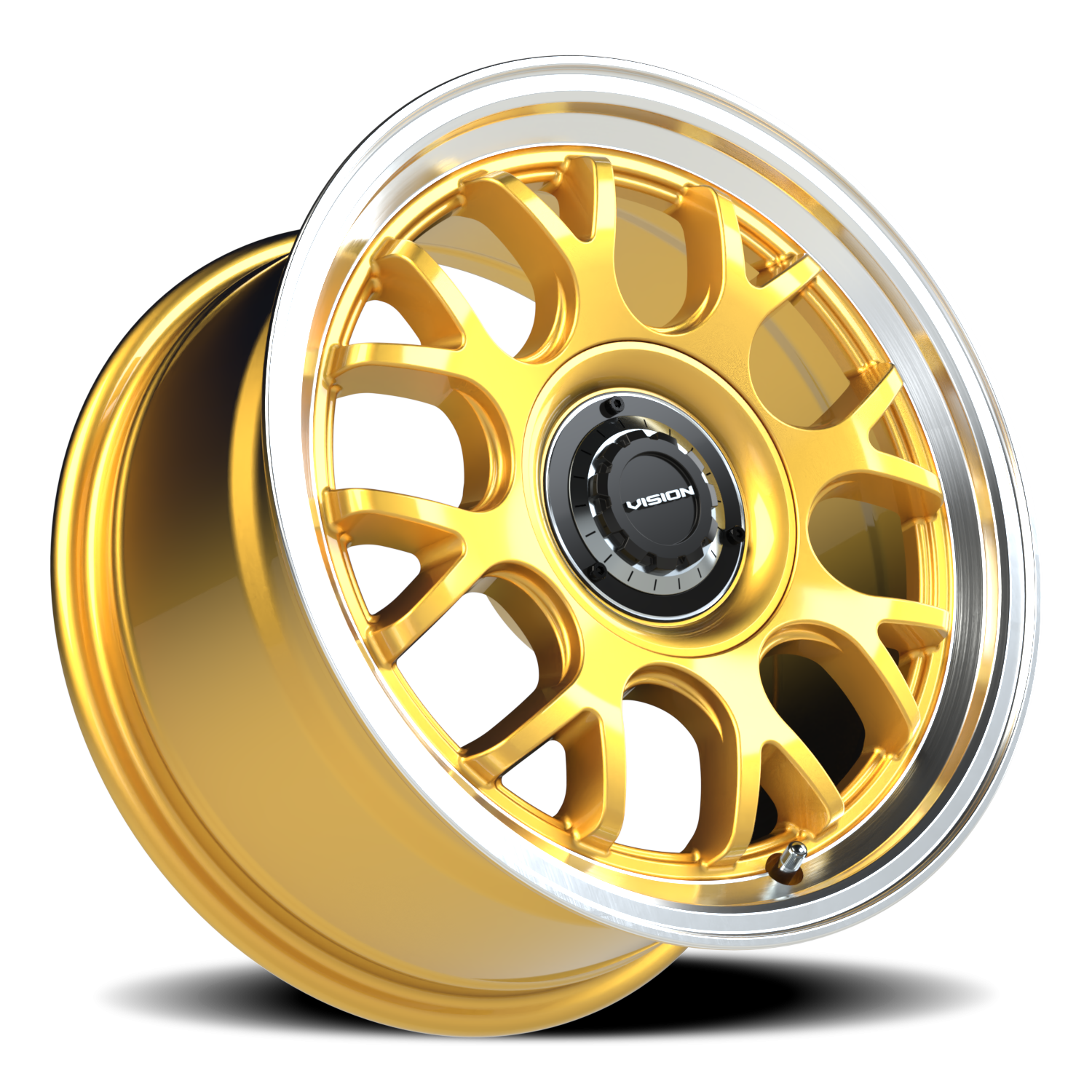 Vision Wheel 478 Gold Machined Lip 16x8 +38 5x100mm 73.1mm - Wheelwiz