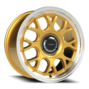 Vision Wheel 478 Gold Machined Lip 16x8 +38 5x108mm 73.1mm - Wheelwiz