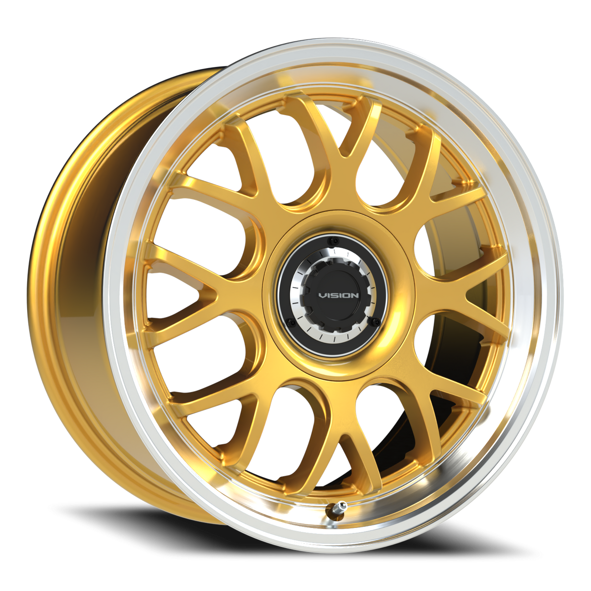 Vision Wheel 478 Gold Machined Lip 17x8 +38 5x100mm 73.1mm - Wheelwiz
