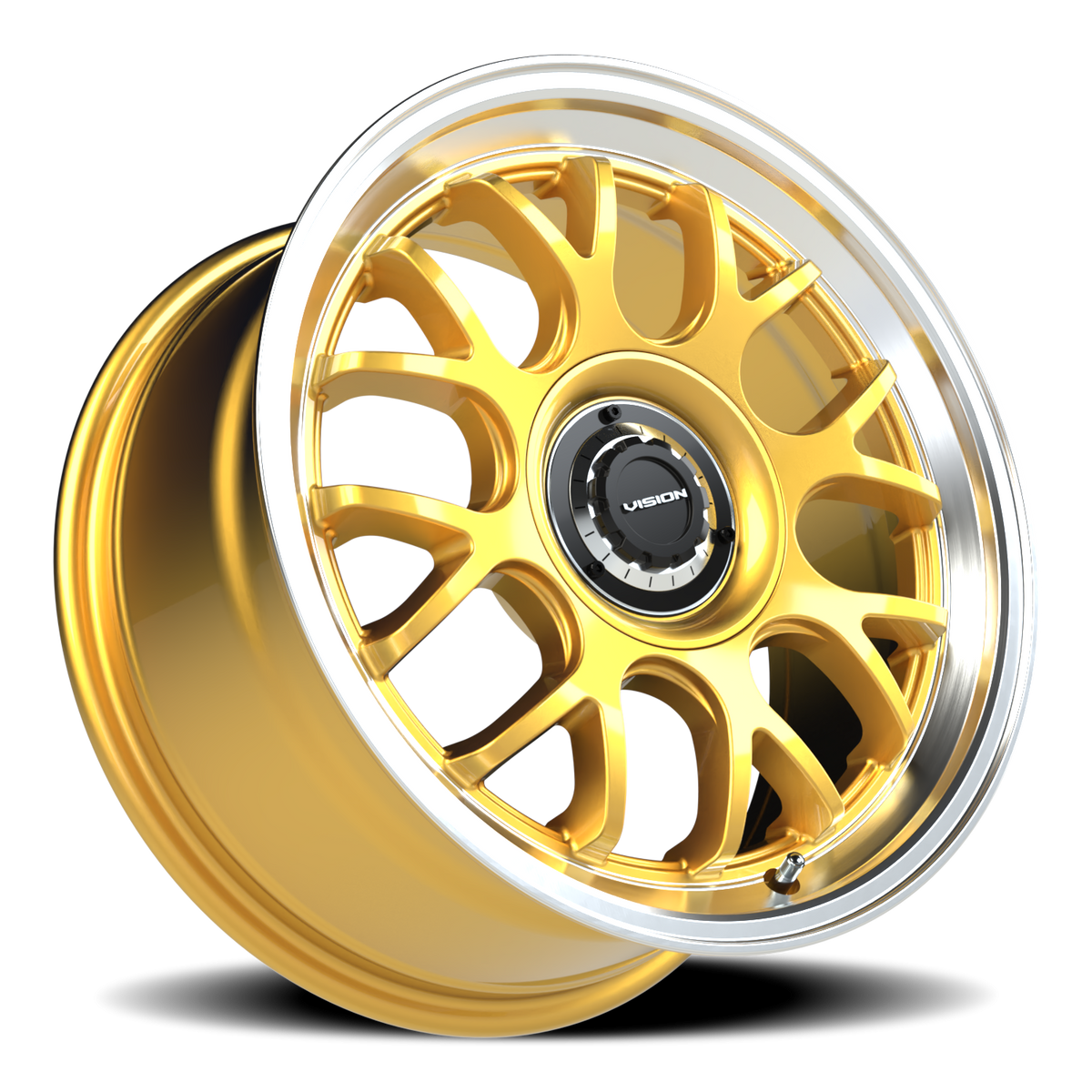 Vision Wheel 478 Gold Machined Lip 17x8 +38 5x108mm 73.1mm - Wheelwiz
