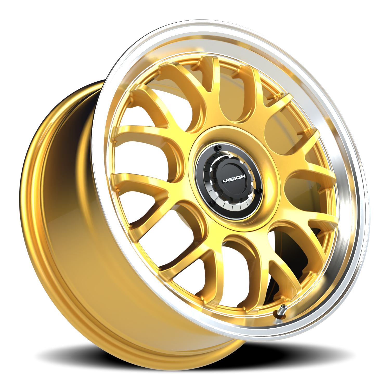 Vision Wheel 478 Gold Machined Lip 17x8 +38 5x108mm 73.1mm - Wheelwiz