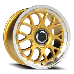 Vision Wheel 478 Gold Machined Lip 17x8 +38 5x112mm 72.6mm - Wheelwiz