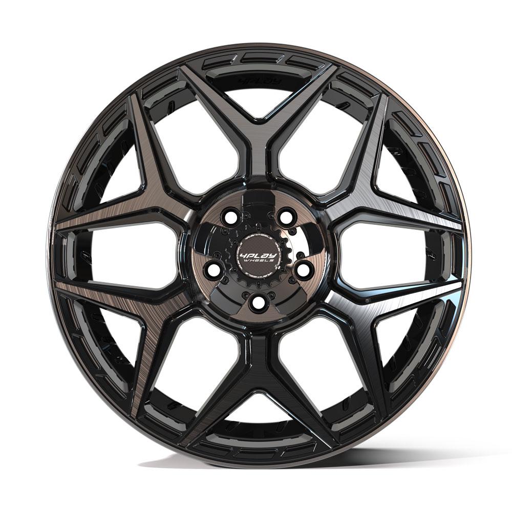 4Play Gen3 4P06 Gloss Black w/ Brushed Face & Tinted Clear 20x9.0 0 5x127|5x139.7mm 87.1mm