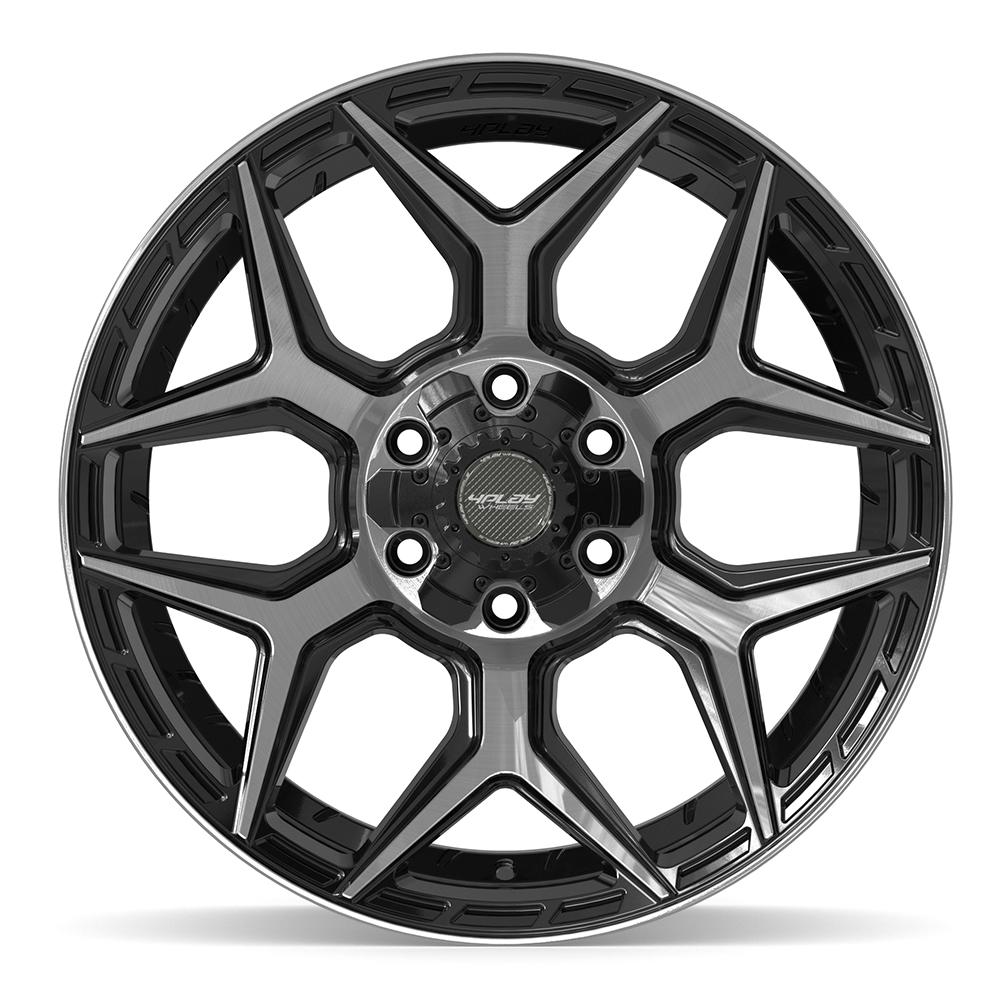 4Play 4P06 Gloss Black Brushed with Tinted Clear 20x9 0 6x135|6x139.7mm 106.1mm - Wheelwiz