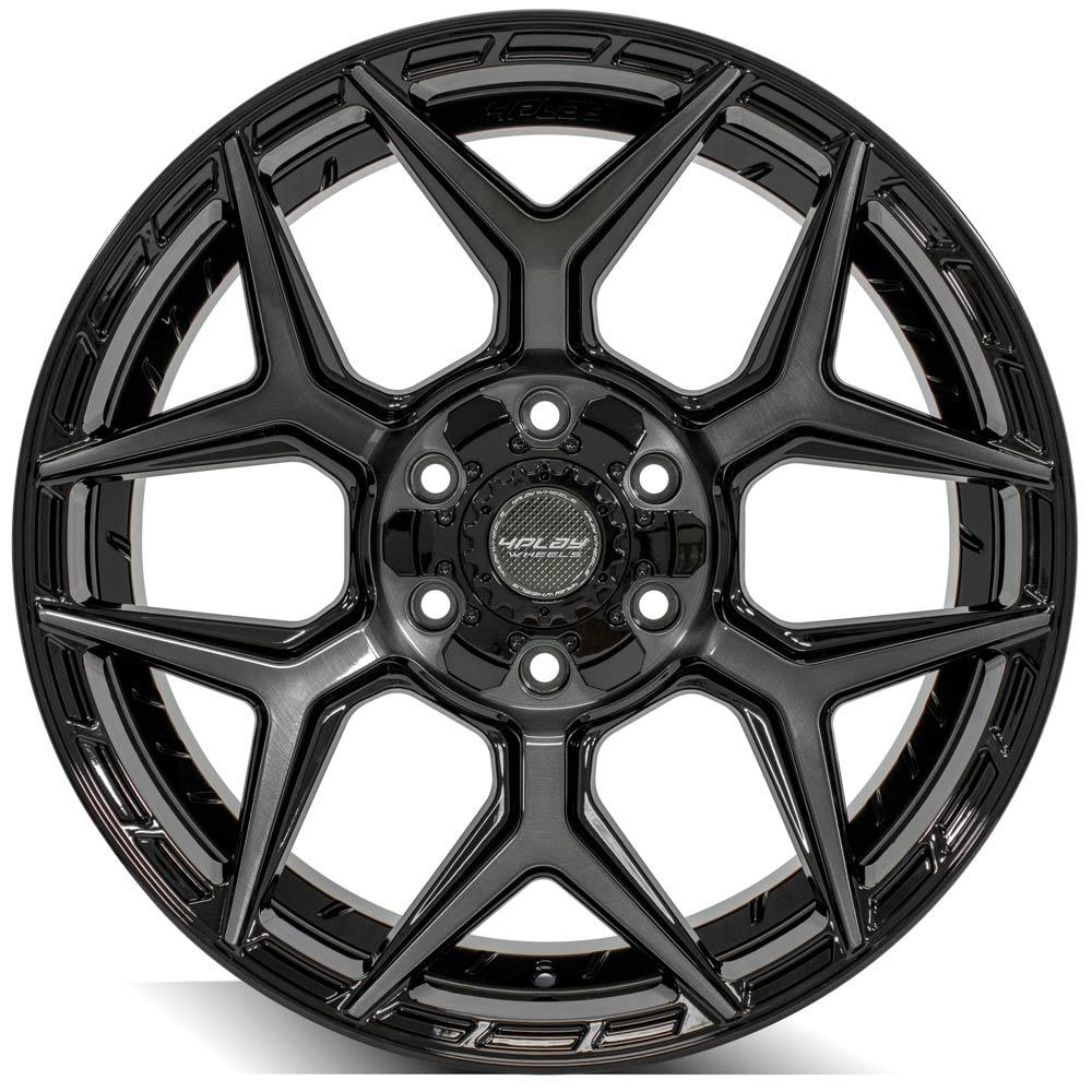 4Play Gen3 4P06 Gloss Black w/ Brushed Face & Tinted Clear 20x9.0 0 6x139.7|6x135mm 106.1mm - Wheelwiz