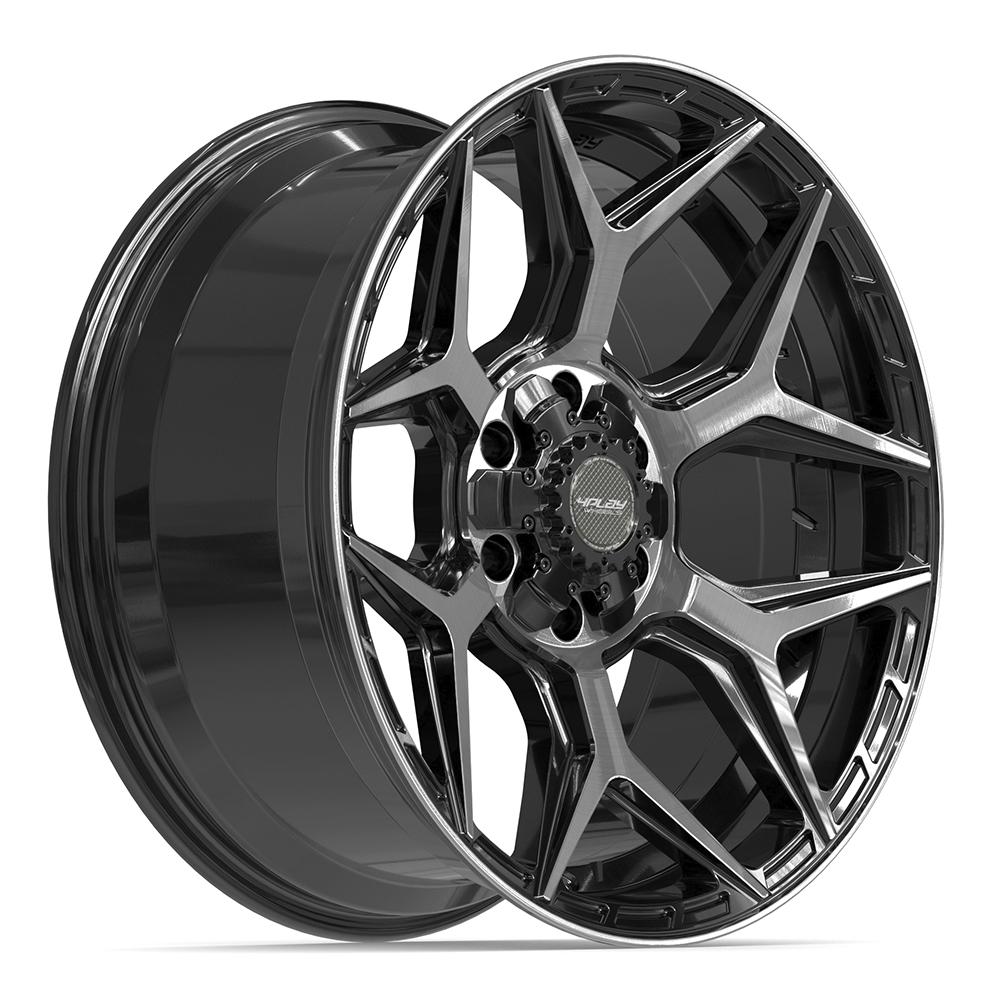 4Play 4P06 Gloss Black Brushed with Tinted Clear 20x9 0 6x135|6x139.7mm 106.1mm - Wheelwiz