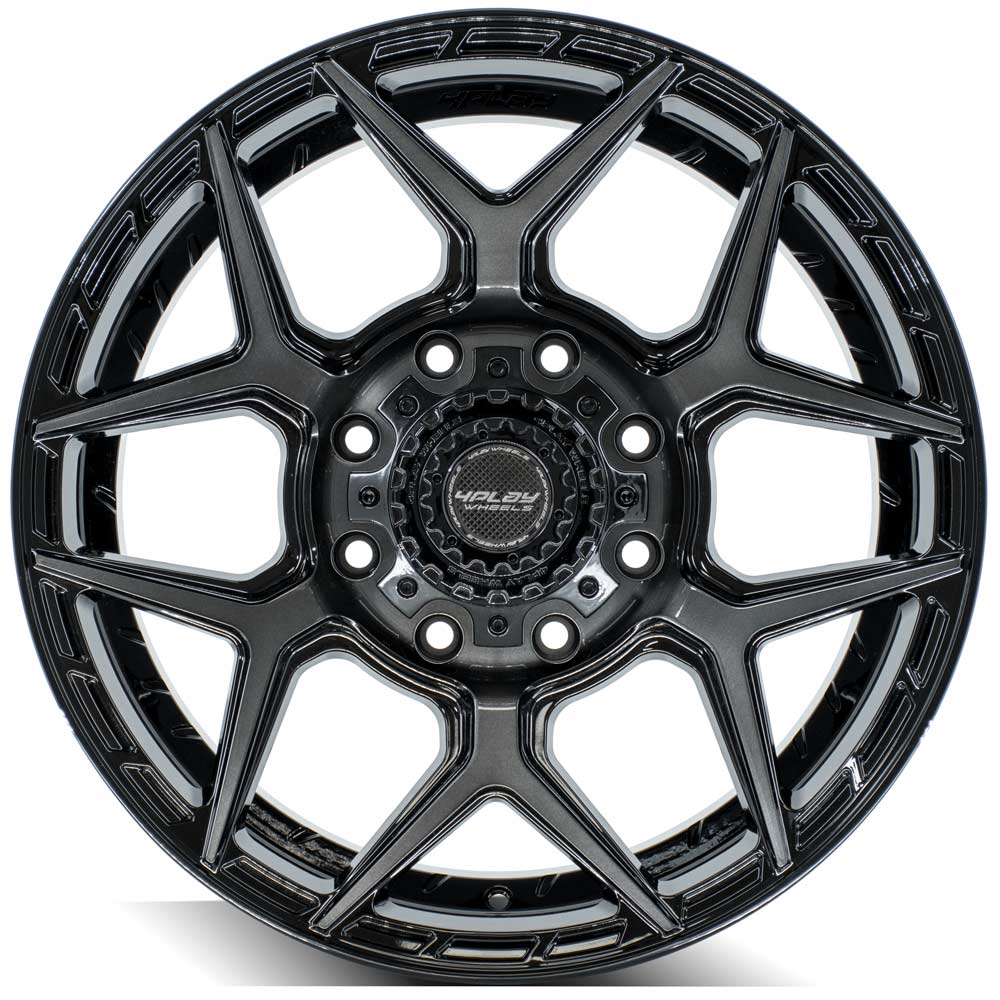 4Play Gen3 4P06 Gloss Black w/ Brushed Face & Tinted Clear 20x9.0 0 8x170mm 124.9mm
