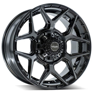 4Play Gen3 4P06 Gloss Black w/ Brushed Face & Tinted Clear 20x9.0 0 8x170mm 124.9mm