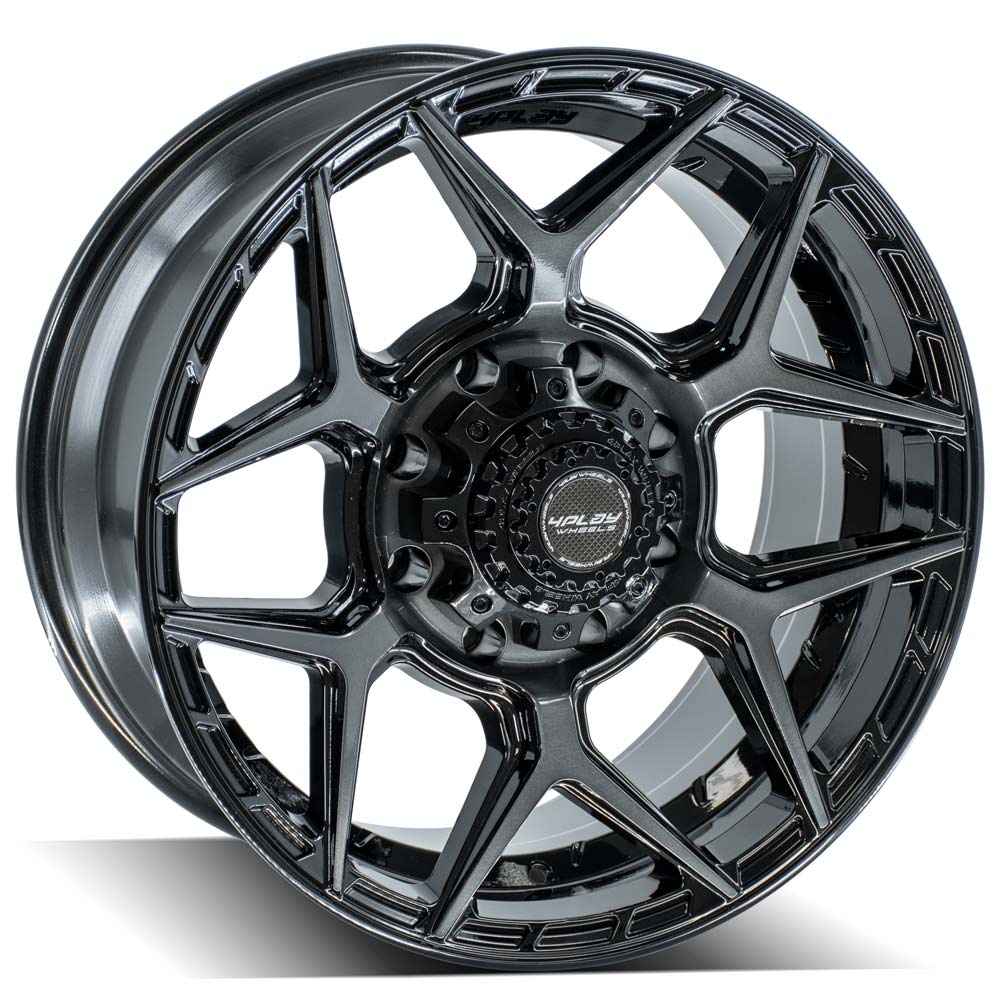 4Play Gen3 4P06 Gloss Black w/ Brushed Face &amp; Tinted Clear 20x9.0 0 8x170mm 124.9mm - Wheelwiz