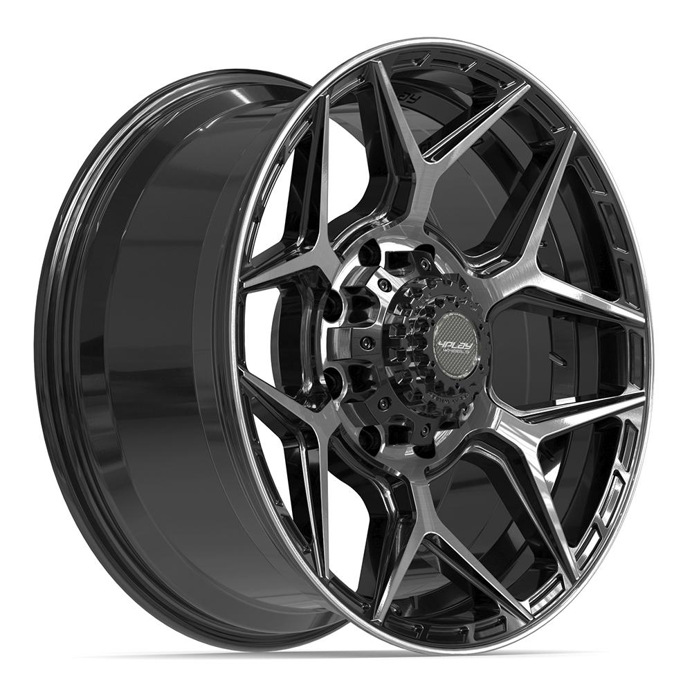 4Play 4P06 Gloss Black Brushed with Tinted Clear 20x9 0 8x180|N/Amm 124.1mm - Wheelwiz