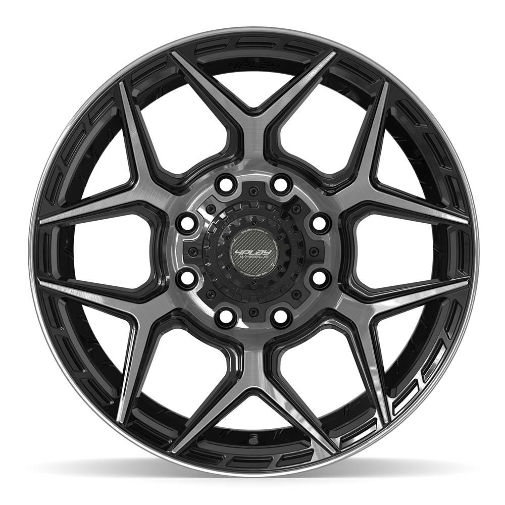 4Play 4P06 Gloss Black Brushed with Tinted Clear 20x9 0 8x165.1|N/Amm 124.9mm - Wheelwiz