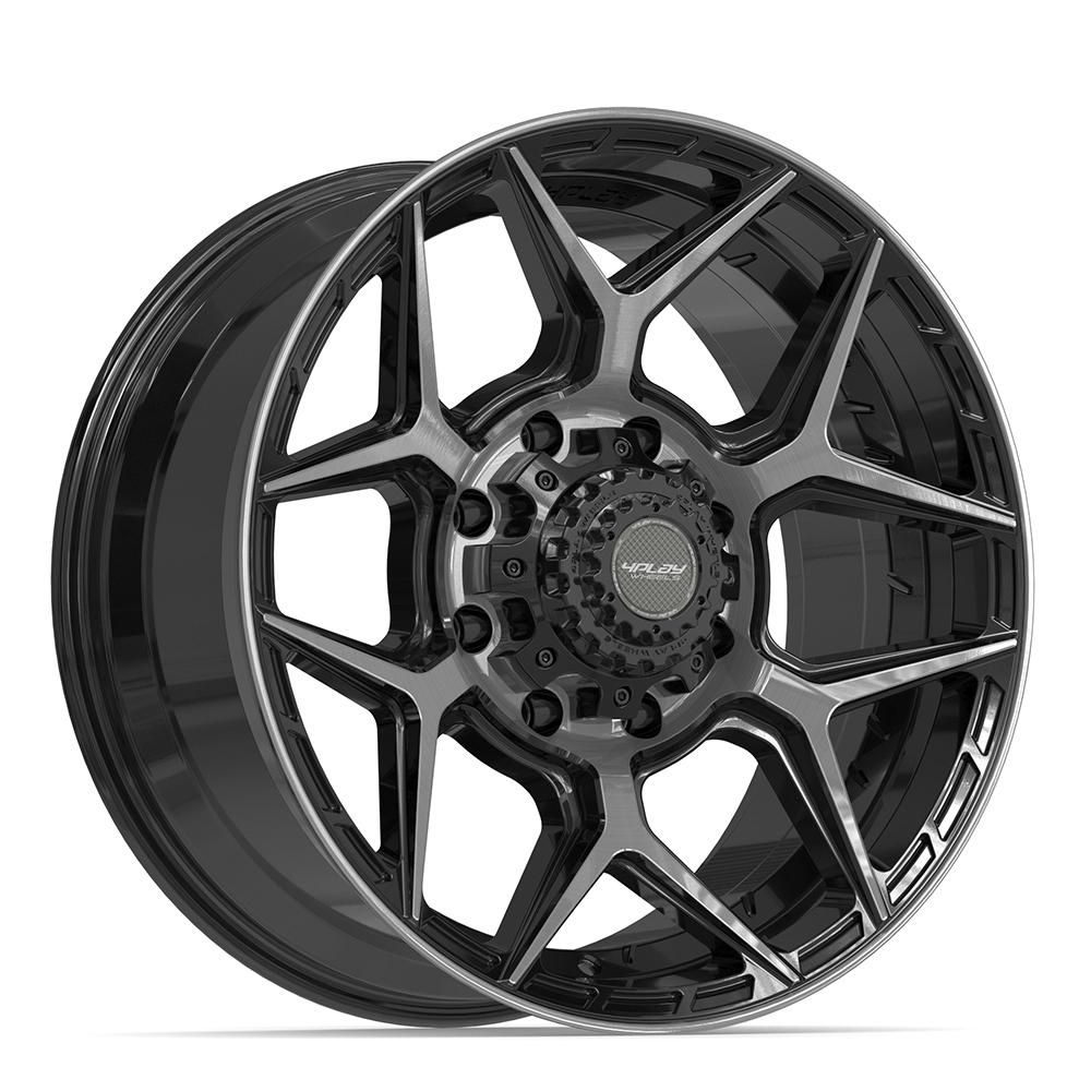 4Play 4P06 Gloss Black Brushed with Tinted Clear 20x9 0 8x165.1|N/Amm 124.9mm - Wheelwiz