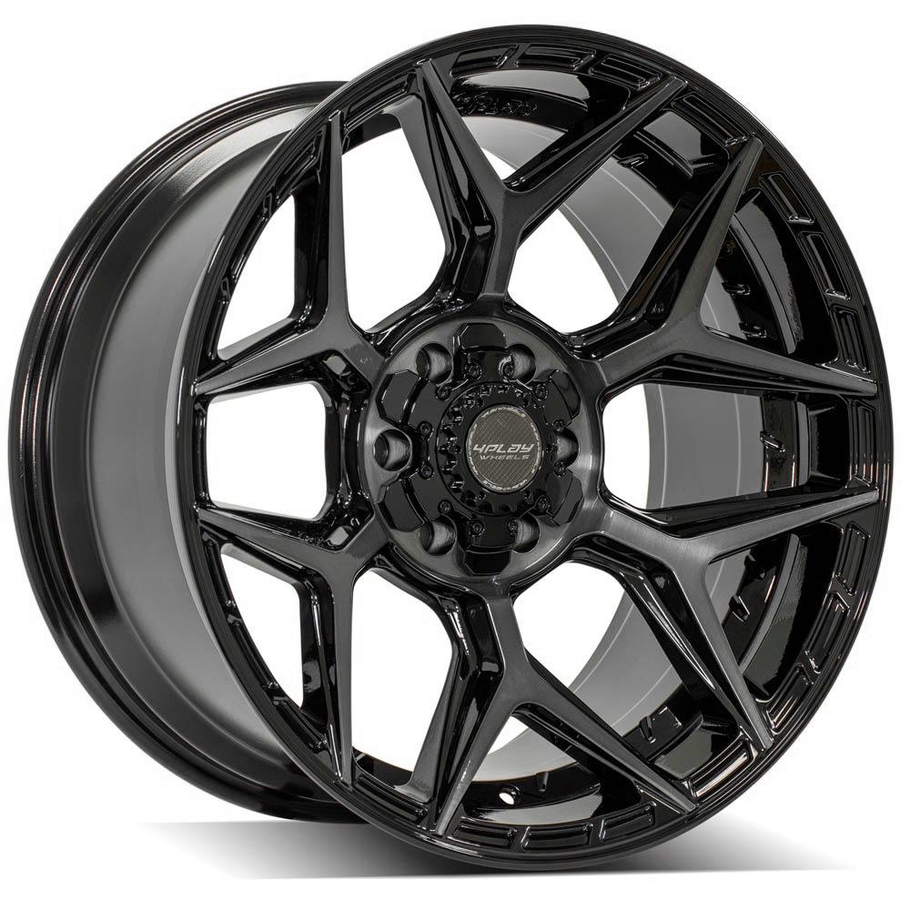 4Play Gen3 4P06 Gloss Black w/ Brushed Face &amp; Tinted Clear 20x10.0 -18 6x139.7|6x135mm 106.1mm - Wheelwiz