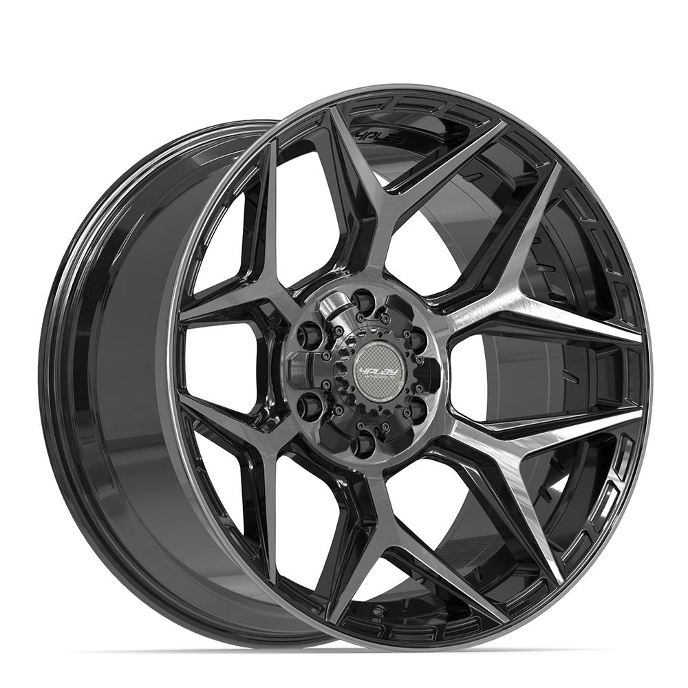 4Play 4P06 Gloss Black Brushed with Tinted Clear 20x10 -18 6x135|6x139.7mm 106.1mm - Wheelwiz