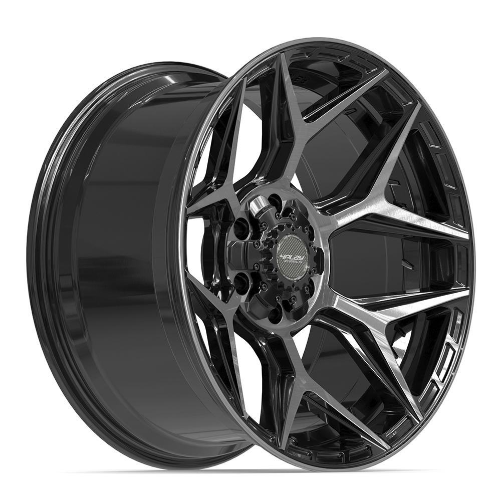 4Play 4P06 Gloss Black Brushed with Tinted Clear 20x10 -18 6x135|6x139.7mm 106.1mm - Wheelwiz