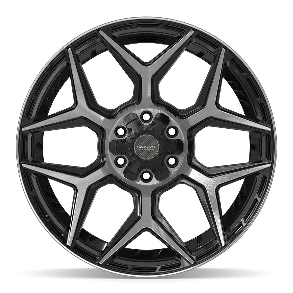 4Play 4P06 Gloss Black Brushed with Tinted Clear 22x9 +12 6x135|6x139.7mm 106.1mm - Wheelwiz