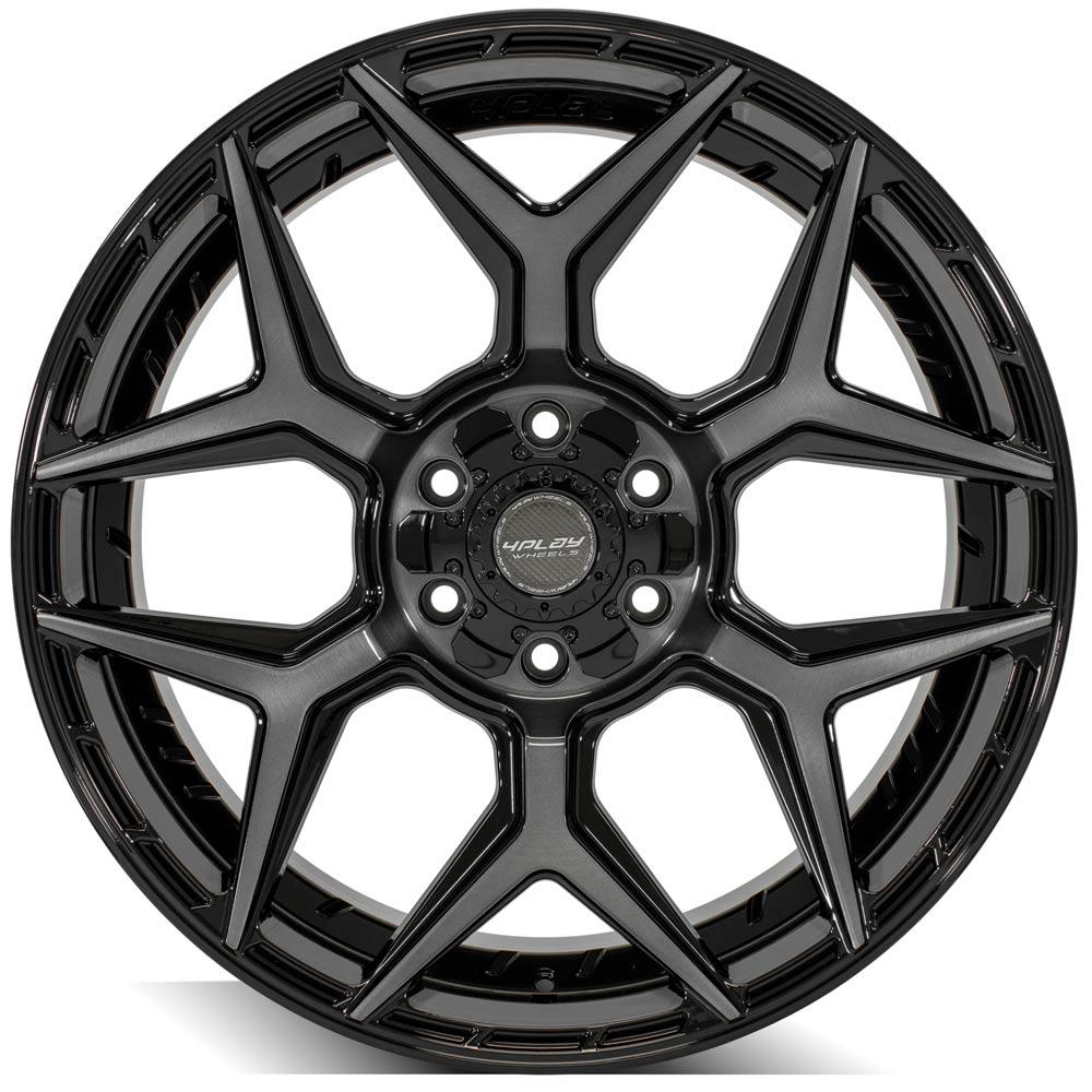 4Play Gen3 4P06 Gloss Black w/ Brushed Face & Tinted Clear 22x9.0 +12 6x139.7;6x135mm 106.1mm