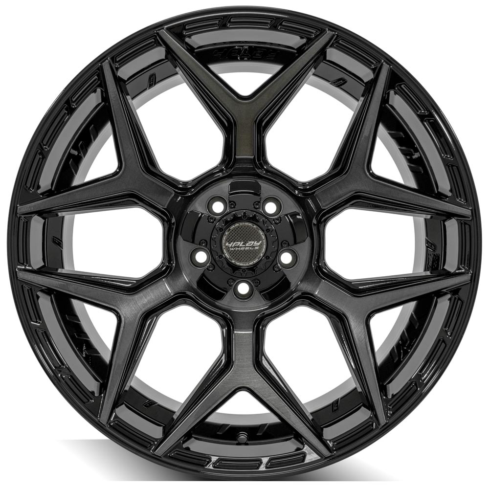 4Play Gen3 4P06 Gloss Black w/ Brushed Face & Tinted Clear 22x10.0 -18 5x127|5x139.7mm 87.1mm