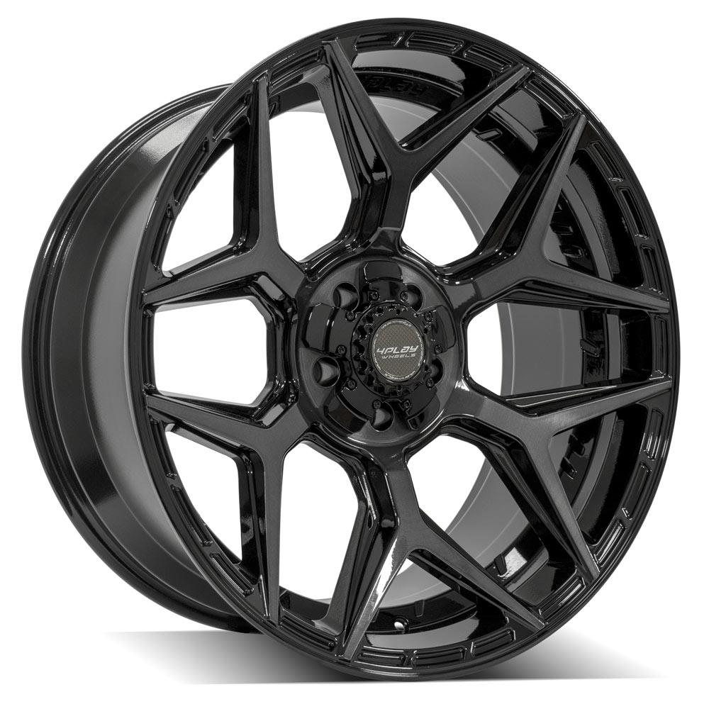 4Play Gen3 4P06 Gloss Black w/ Brushed Face &amp; Tinted Clear 22x10.0 -18 5x127|5x139.7mm 87.1mm - Wheelwiz