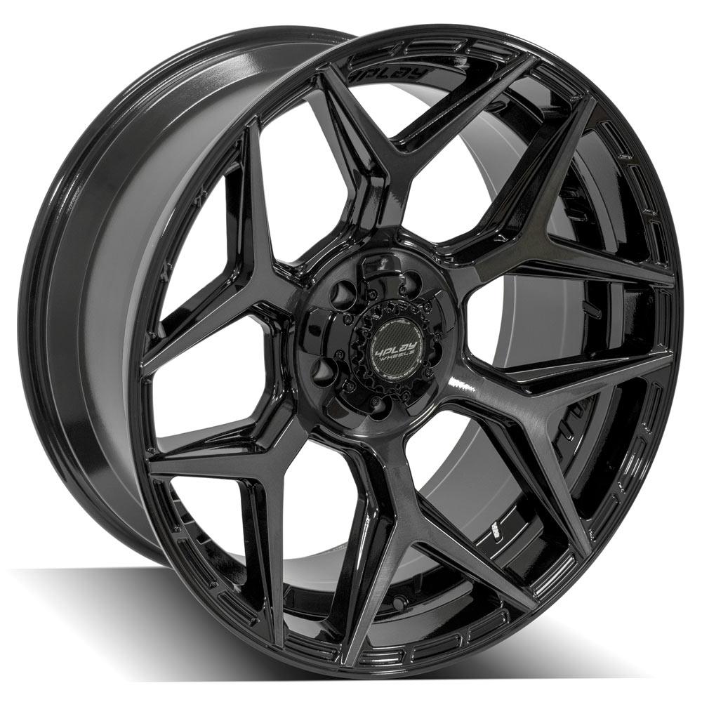 4Play Gen3 4P06 Gloss Black w/ Brushed Face &amp; Tinted Clear 22x10.0 -18 5x127|5x139.7mm 87.1mm - Wheelwiz
