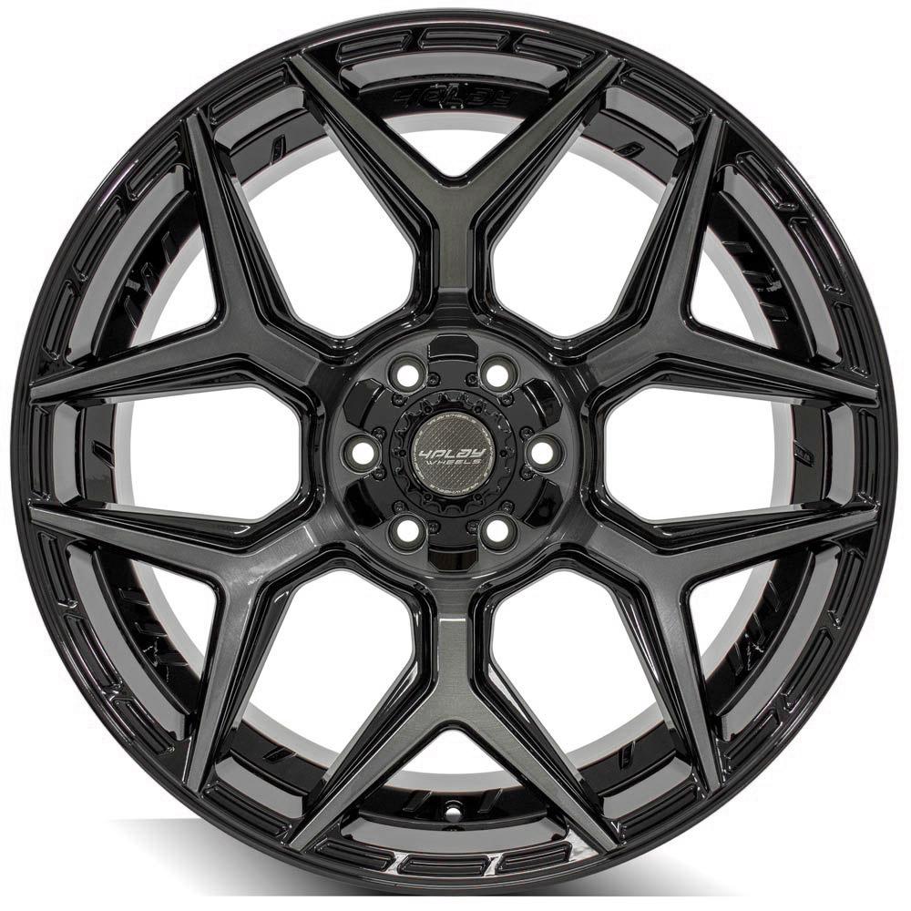 4Play Gen3 4P06 Gloss Black w/ Brushed Face & Tinted Clear 22x10.0 -18 6x139.7|6x135mm 106.1mm - Wheelwiz
