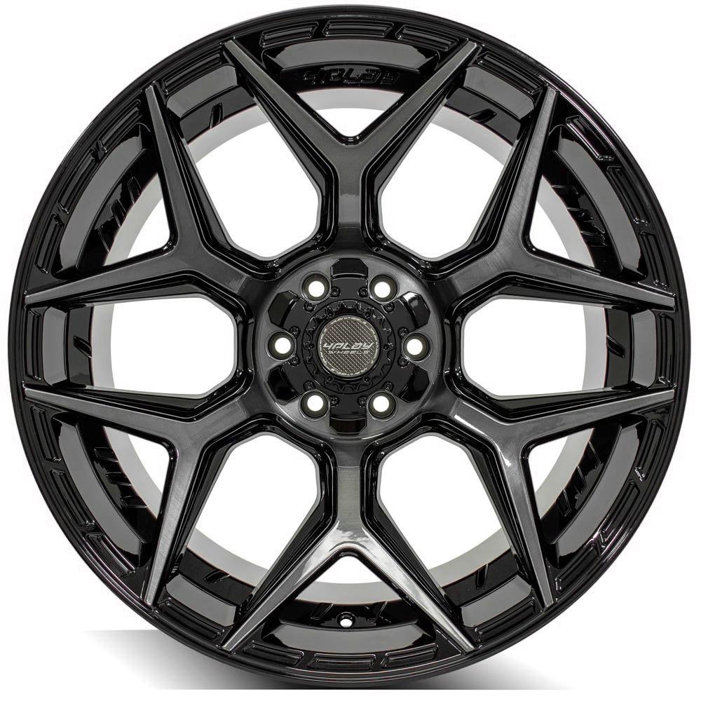 4Play Gen3 4P06 Gloss Black w/ Brushed Face &amp; Tinted Clear 22x12.0 -44 6x139.7|6x135mm 106.1mm - Wheelwiz