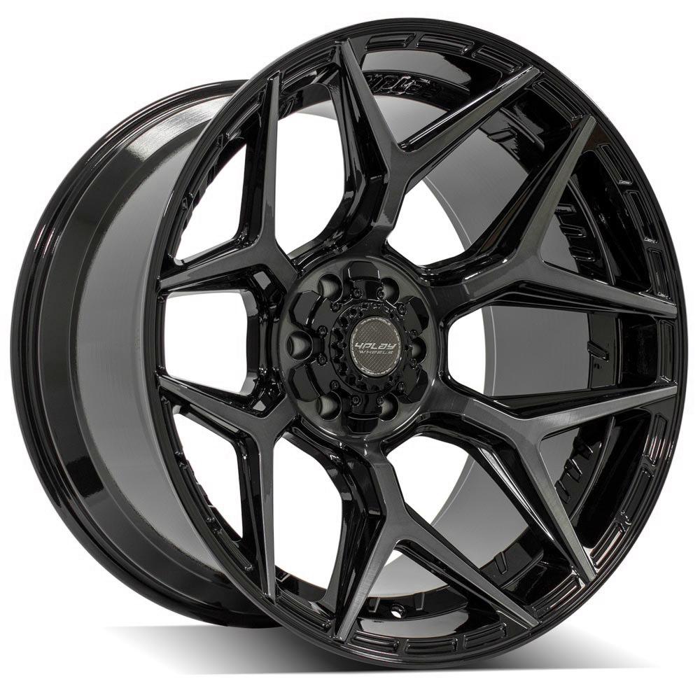 4Play Gen3 4P06 Gloss Black w/ Brushed Face &amp; Tinted Clear 22x12.0 -44 6x139.7|6x135mm 106.1mm - Wheelwiz