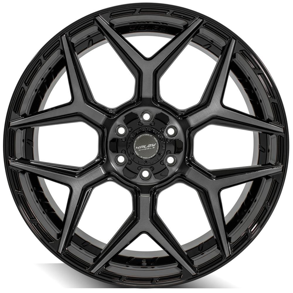4Play Gen3 4P06 Gloss Black w/ Brushed Face & Tinted Clear 24x10.0 +18 6x139.7;6x135mm 106.1mm